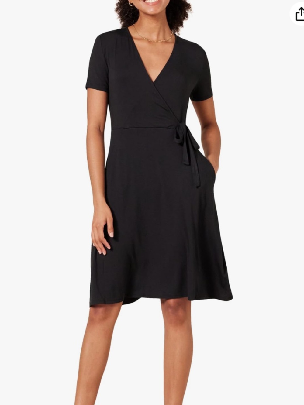 Amazon Essentials Knit Wrap Dress-XL